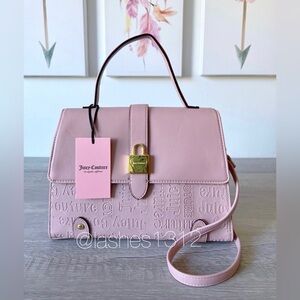 JUICY COUTURE Bag Lock N Heart Satchel Crossbody- Dusty Blush Pink